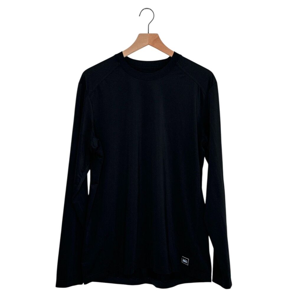 Men’s REI Co-op Long Sleeve Shirt Large Black Moisture Wicking Quick Dry Top